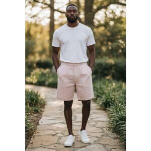 Nautica Rigger Double Pleat Linen Men's Khaki Shorts Size 34